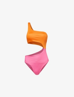SEAFOLLY: Rio colour-blocked stretch-recycled polyester swimsuit