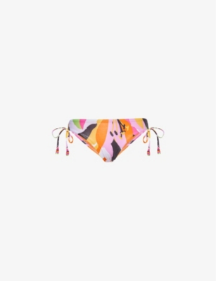SEAFOLLY: Rio abstract-pattern stretch-recycled polyester bikini bottoms