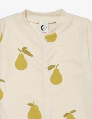 Pear-print cotton-jersey babygrow 0-12 months
