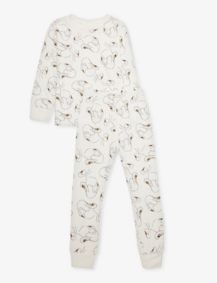 Sleepy Doe Girls Swansy Kids Swan-print Cotton Pyjama Set 1-9 Years
