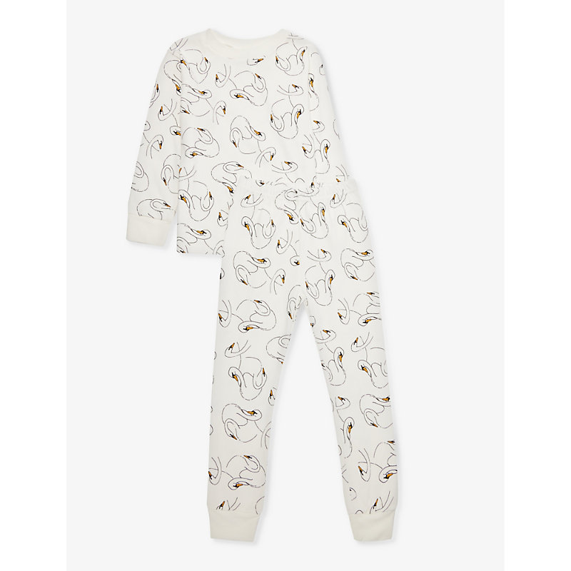 Sleepy Doe Girls Swansy Kids Swan-print Cotton Pyjama Set 1-9 Years