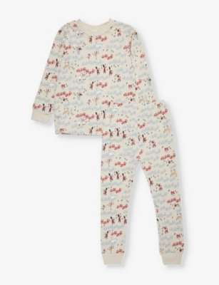 Sleepy Doe Tripe-print Cotton Pyjama Set 1-9 Years Musical Scen In Musical Scene