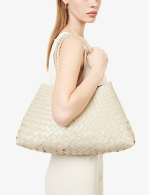 DRAGON DIFFUSION: Santa Croce woven-leather top-handle basket bag
