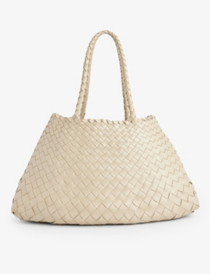 DRAGON DIFFUSION: Santa Croce woven-leather top-handle basket bag