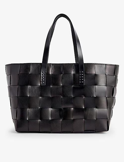 DRAGON DIFFUSION: Japan woven-leather top-handle tote bag