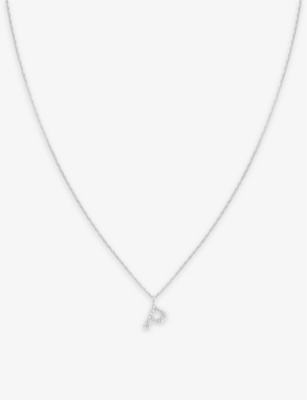 Shop Astrid & Miyu Women's Rhodium Initial X Rhodium-plated Recycled Sterling-silver And Cubic Zirconia P