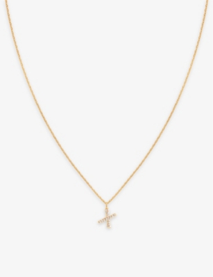 Shop Astrid & Miyu Women's 18ct Gold Initial X 18ct Yellow Gold-plated Recycled Sterling-silver And Cubic