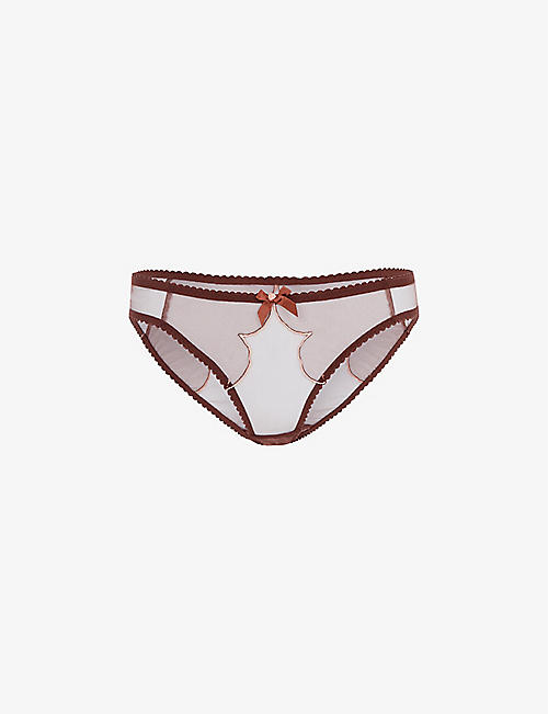 AGENT PROVOCATEUR: Lorna panelled lace and mesh briefs