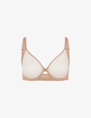Shop Agent Provocateur Women's Champagne Lucky Panelled Stretch-tulle Underwired Bra