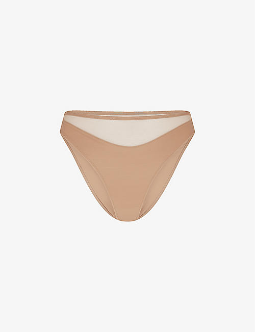 AGENT PROVOCATEUR: Lucky panelled stretch-tulle briefs
