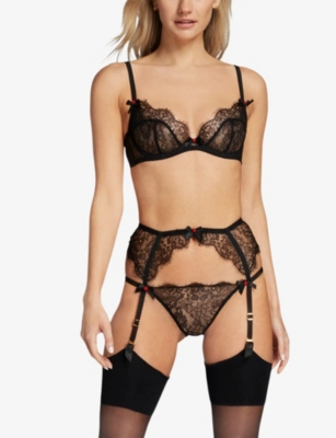 Agent Provocateur Lorna Bow-embellished Lace In Black