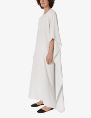 Shop Lovechild Women's Egret Nila Round-neck Drape-sleeve Woven Maxi Dress