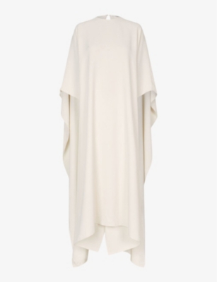 Shop Lovechild Women's Egret Nila Round-neck Drape-sleeve Woven Maxi Dress