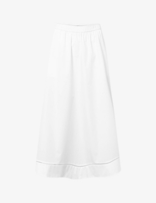 LOVECHILD: Vera elasticated-waist side-slit organic-cotton poplin maxi skirt