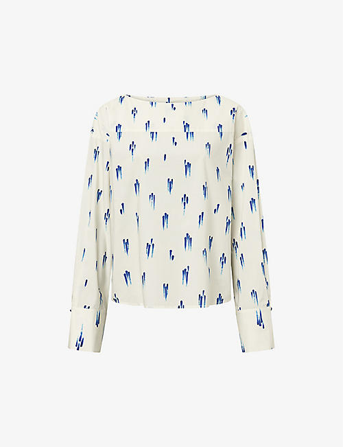 LOVECHILD: Vyra drop-printed cotton blouse