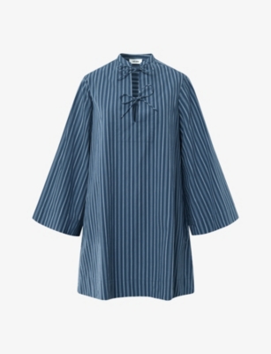 NUE NOTES: Beau stripe-pattern cotton mini dress