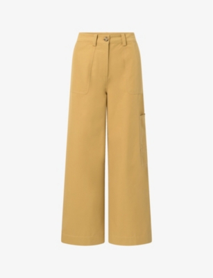 NUE NOTES: Joe wide-leg mid-waist cotton-blend trousers