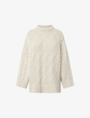 NUE NOTES - Charlie cabel-knit cotton-blend jumper | Selfridges.com