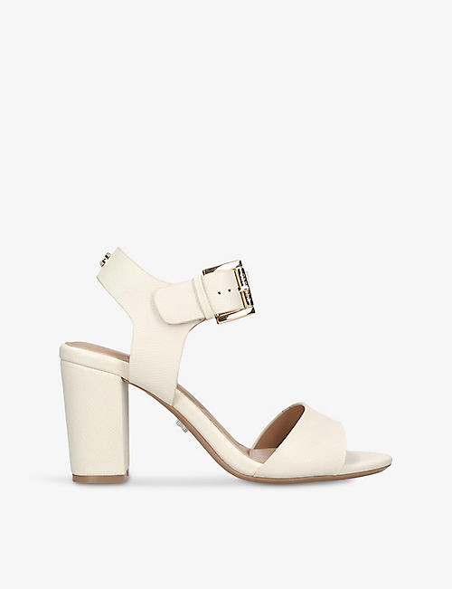 CARVELA: Sadie 2 logo-embellished faux-leather heeled sandals