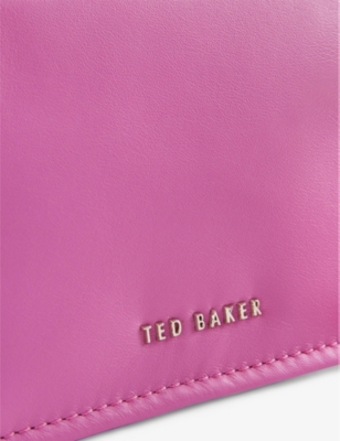 Shop Ted Baker Women's Brt-pink Nialinn Knot-detail Leather Cross-body Bag