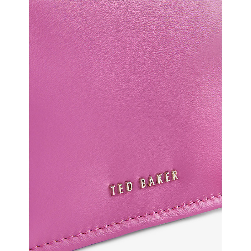 Shop Ted Baker Women's Brt-pink Nialinn Knot-detail Leather Cross-body Bag
