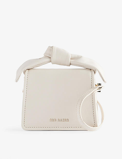 TED BAKER: Nialinn knot-detail leather cross-body bag