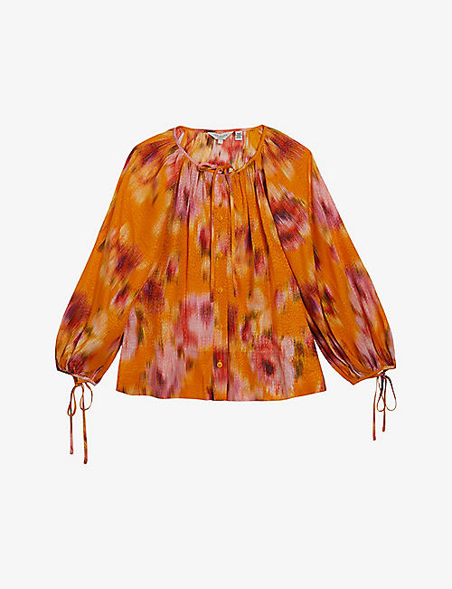 TED BAKER: Saphya floral-print woven top