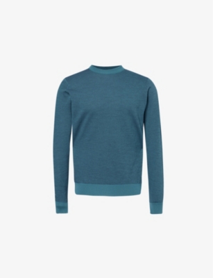 JOHN SMEDLEY: Round-neck textured merino-wool knit jumper