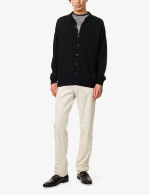 JOHN SMEDLEY: Tibor button-down cotton knitted shirt