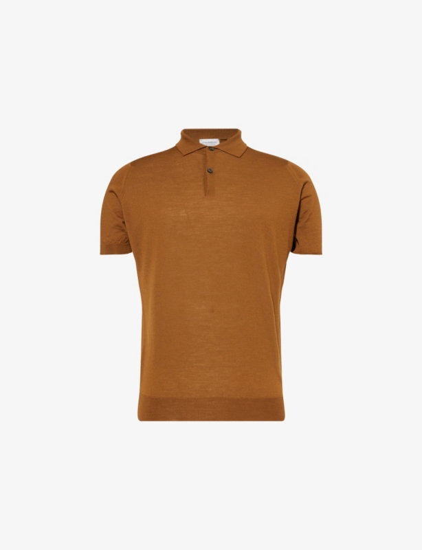 Payton short-sleeved wool-knit polo shirt