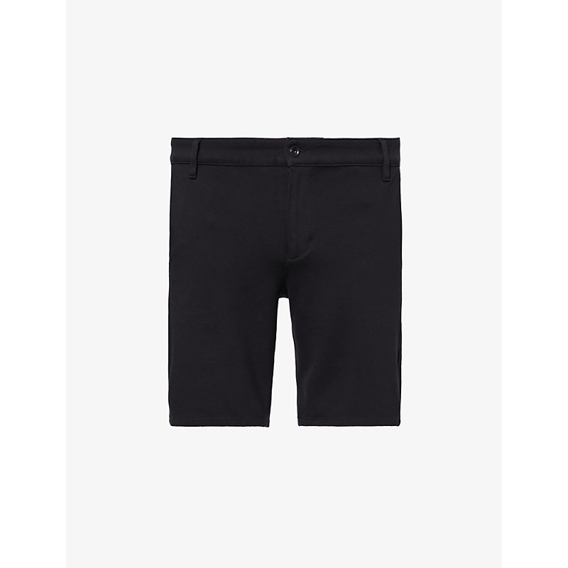 Shop 7 For All Mankind Mens Black Travel Double-knit Mid-rise Stretch-woven Shorts