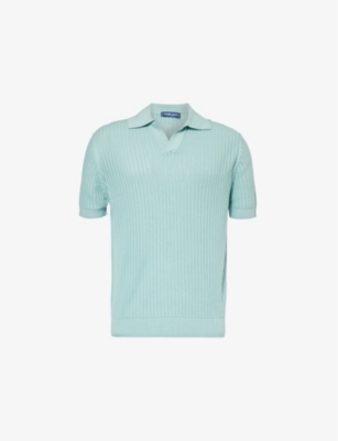 FRESCOBOL CARIOCA: Rino V-neck regular-fit cotton polo shirt