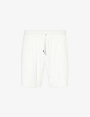 Shop Frescobol Carioca Men's Ivory Augsto Hardware-embellished Terry Cotton-blend Shorts