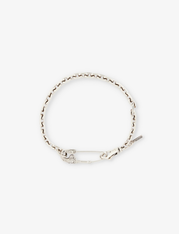 Crest Safety Pin sterling-silver chain bracelet