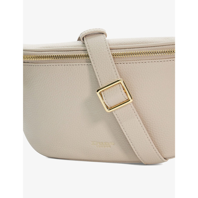 Shop Dune Women's Ecru-synthetic Dent Small Logo-embossed Faux-leather Cross-body Bag