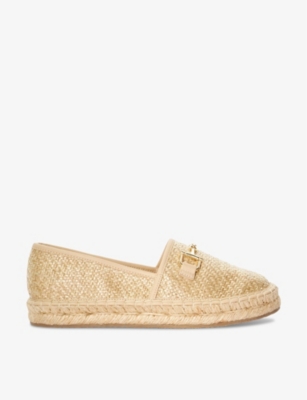 Shop Dune Women's Natural-synthetic Raffia Gellato Snaffle-trim Flat Raffia Espadrilles