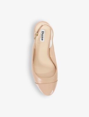 Dune Womens Blush-leather Casing Sling-back Heeled Leather Ballet Flats In Blush-leather
