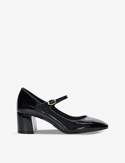 DUNE: Aleener double-strap heeled faux-leather Mary Janes