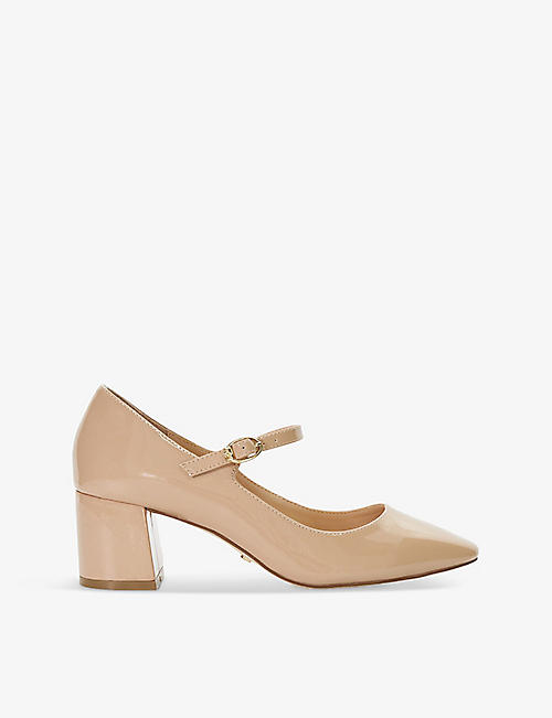 DUNE: Aleena double-strap heeled faux-leather Mary Janes