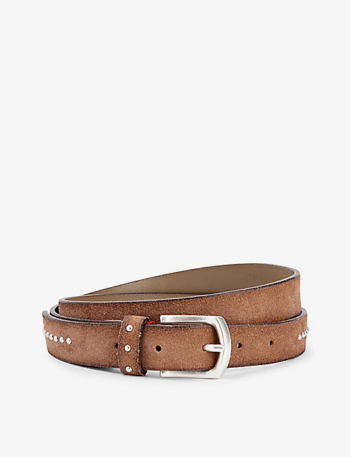 ELEVENTY: Debossed-branding leather belt