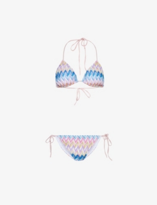 Missoni Chevron Triangle-cup Bikini In Multicolor W/space-dyed