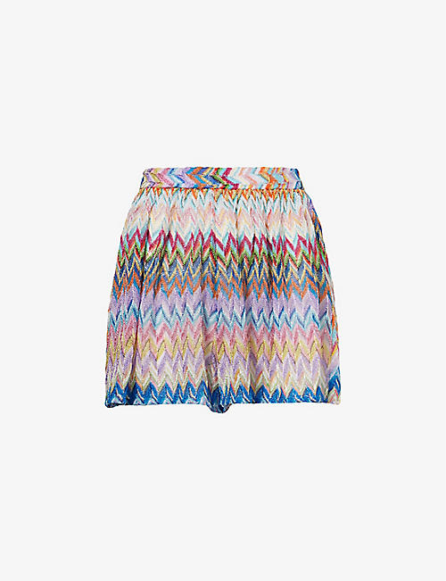 MISSONI: Abstract-pattern elasticated-waist knitted shorts