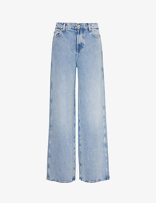 7 FOR ALL MANKIND: Scout belt-loop wide-leg mid-rise woven jeans