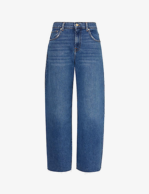 7 FOR ALL MANKIND: Bonnie Curvilinear wide-leg mid-rise stretch-denim jeans