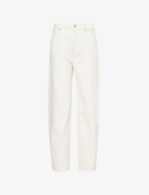 7 FOR ALL MANKIND: Jayne tapered-leg mid-rise stretch-denim jeans