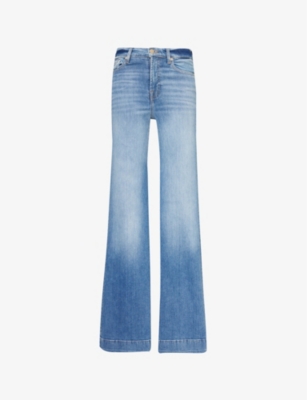 7 FOR ALL MANKIND: Modern Dojo flared-leg mid-rise stretch-denim jeans