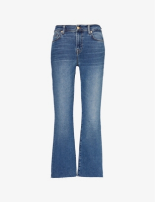 7 FOR ALL MANKIND: Daisy Ankle straight-leg mid-rise denim-blend jeans