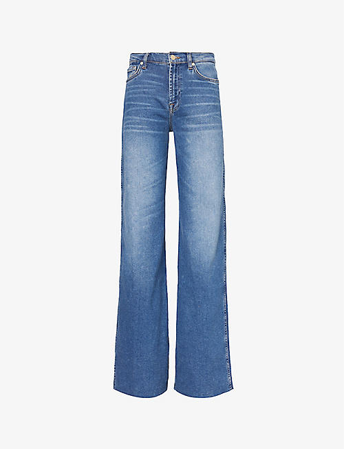 7 FOR ALL MANKIND: Lotta wide-leg mid-rise stretch-denim jeans