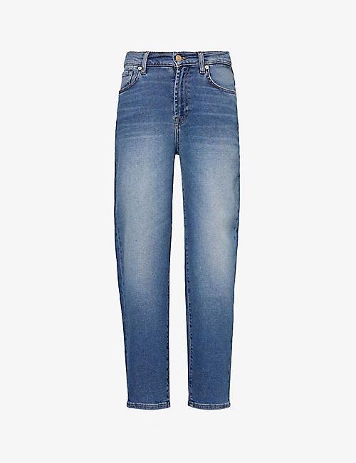 7 FOR ALL MANKIND: Malia mid-rise tapered-leg denim-blend jeans