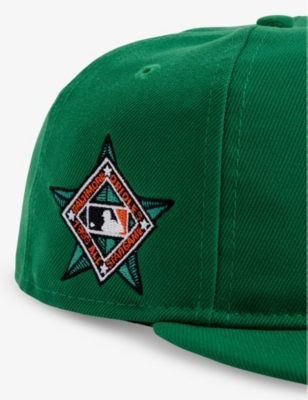 Shop New Era Men's Green 59fifty Brand-embroidered Woven Cap